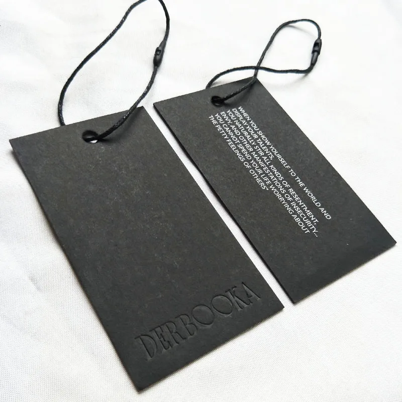 New Arrival Clothing Tag Design Cardboard Hangtag Clothing Taggs Labels Die Cut Paper Clothing Tag Hangtag With Custom Logo