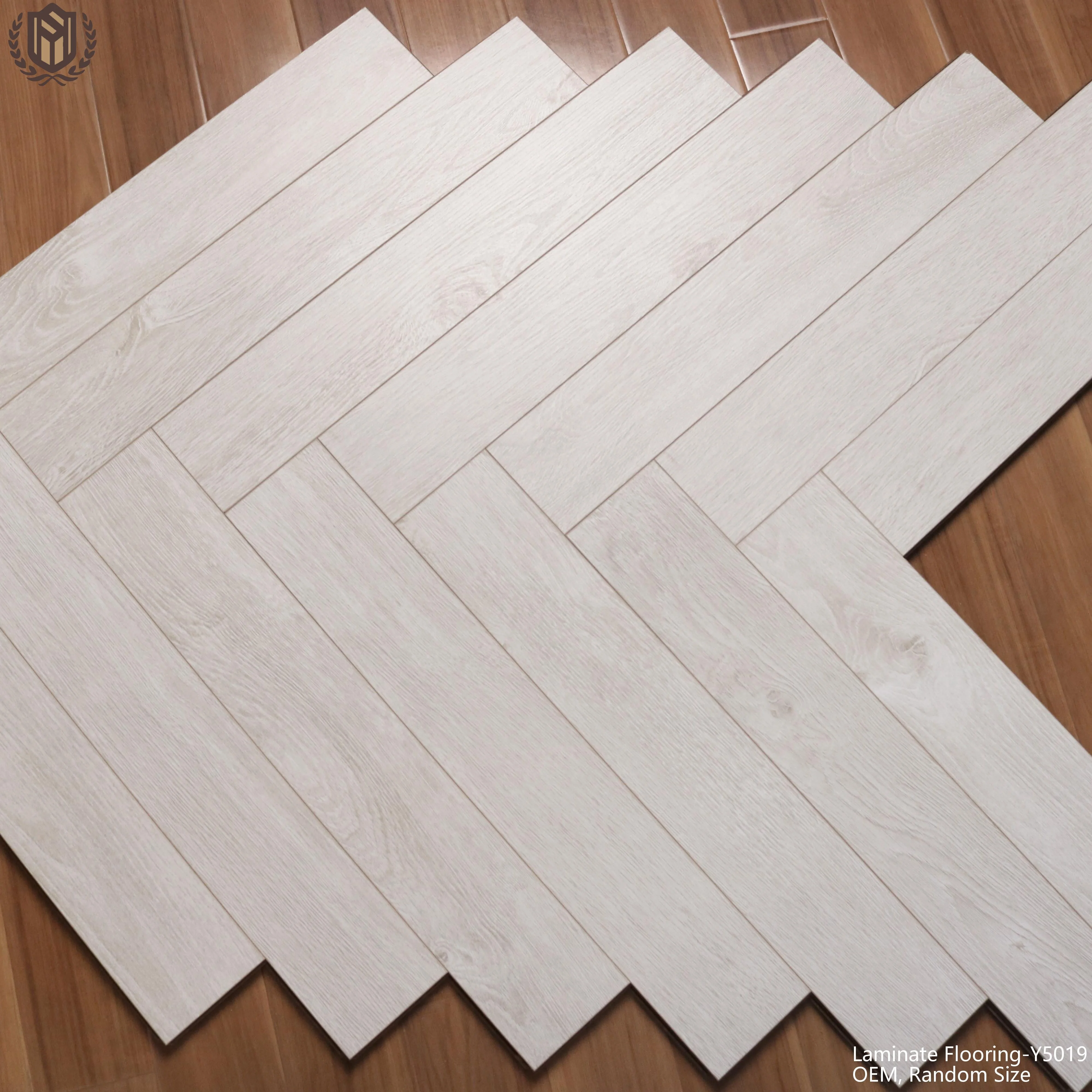 HDF Waterproof 12mm Flooring Sale Wood Technics Style Surface Graphic Modern Office Technical Wear Hotel Color Design Support