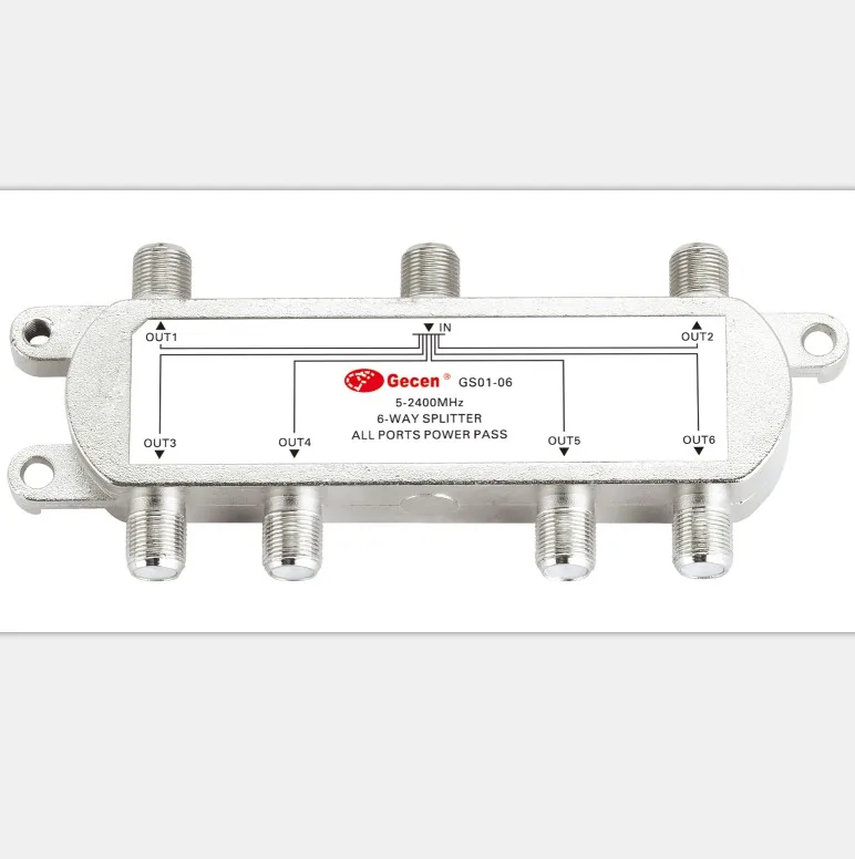 Gecen 5-2400Mhz 6 way satellite splitter model GS01-06