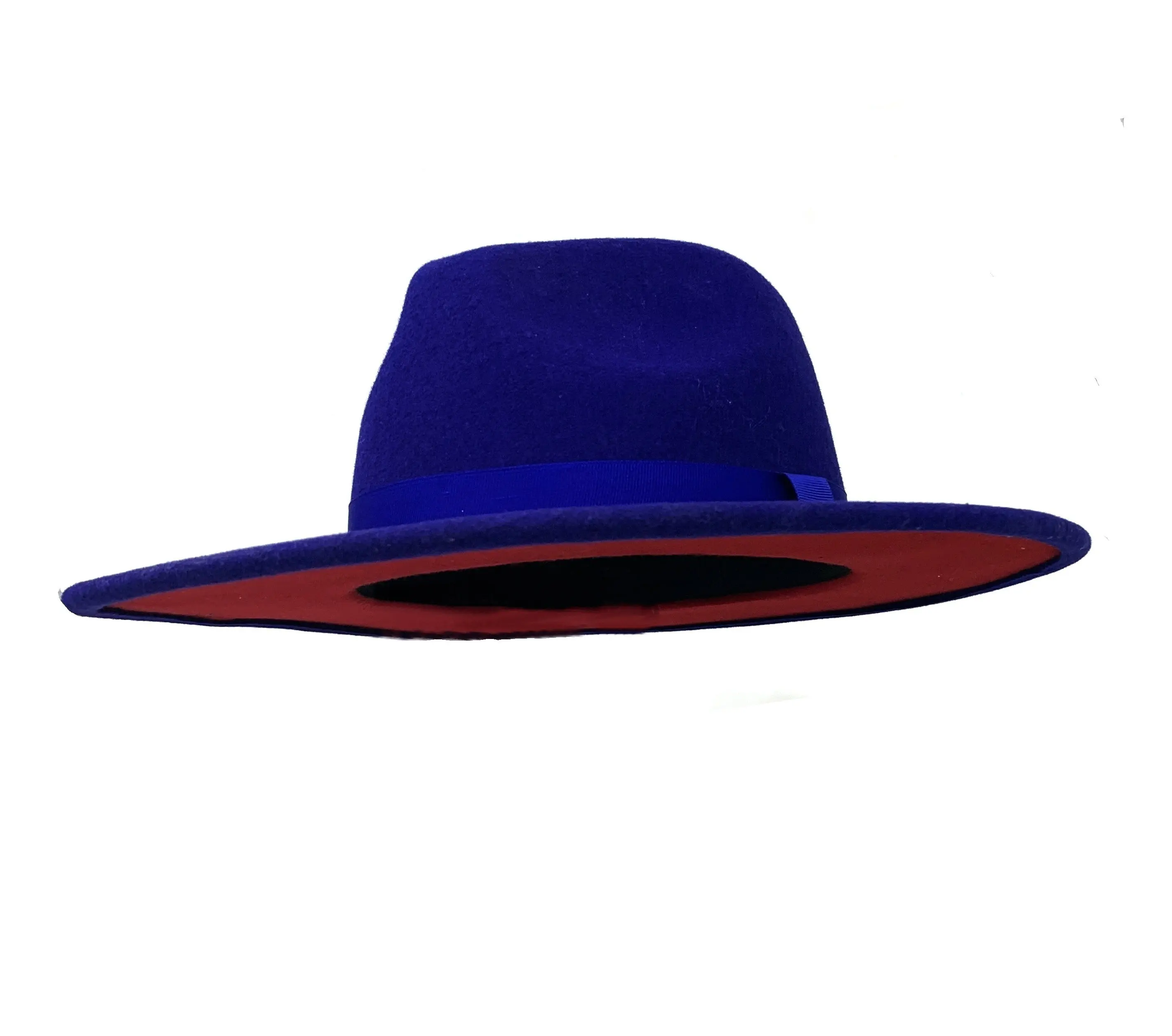 
Personalized Wide Brim Black Unisex Fashion 100% Wool Felt Fedora Hat 