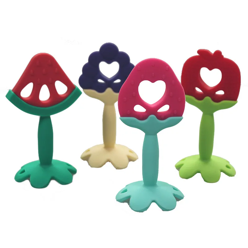 Food Grade BPA Free Wholesale Teething Chew Nursing Play Toy Fruit Silicone Baby Teether