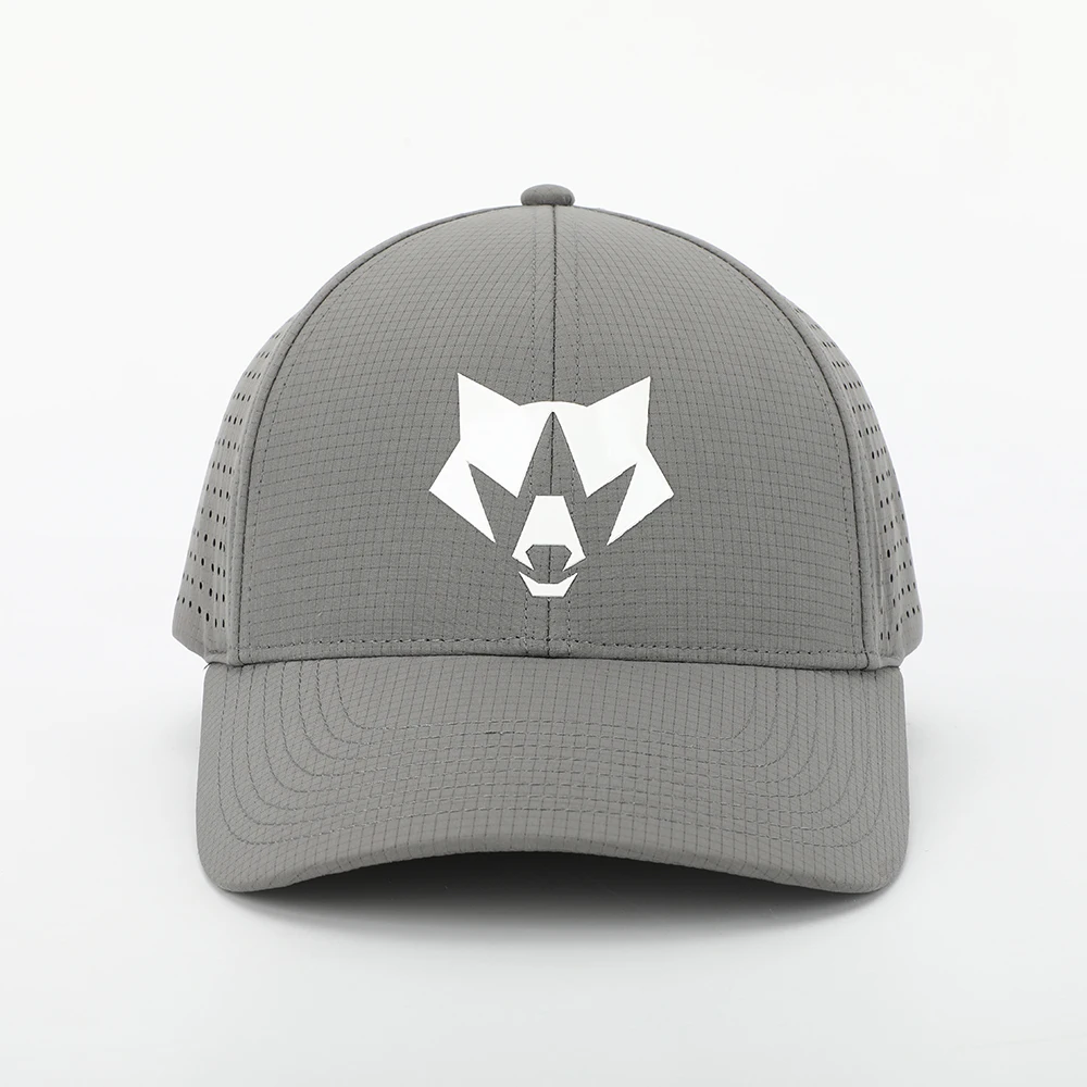 BSCI Oem Custom Logo Adults 6 Panel Flex Fitted Baseball Cap,Laser Cut Hole Gorras,Plain Sport Quick Dry Fit Waterproof Hat