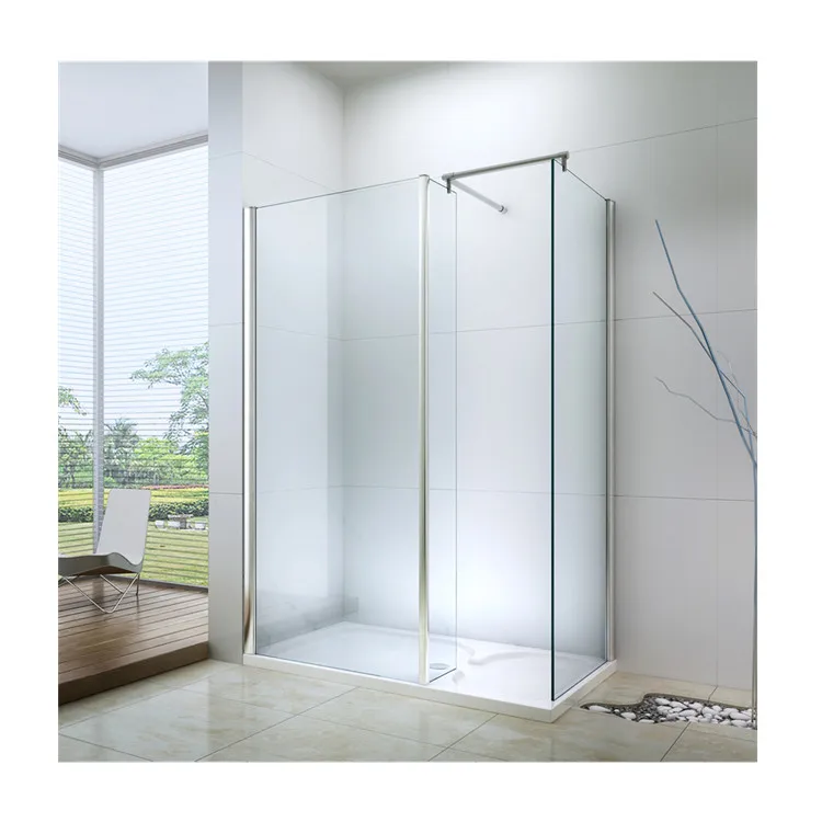 Walk in 6mm clear glass shower cabinet with rectangle tray