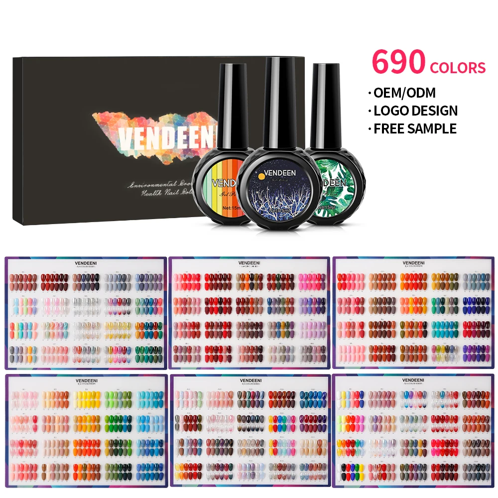 Vendeeni OEM/ODM Wholesale Popular Bright All Season Skin Tone Solid Nail Art Solid Nail Polish Clear Gel Nail Polish
