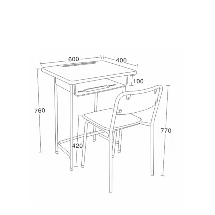 Single Metal School Desk And Chair Set Primary School Furniture Student Desk And Chair Classroom