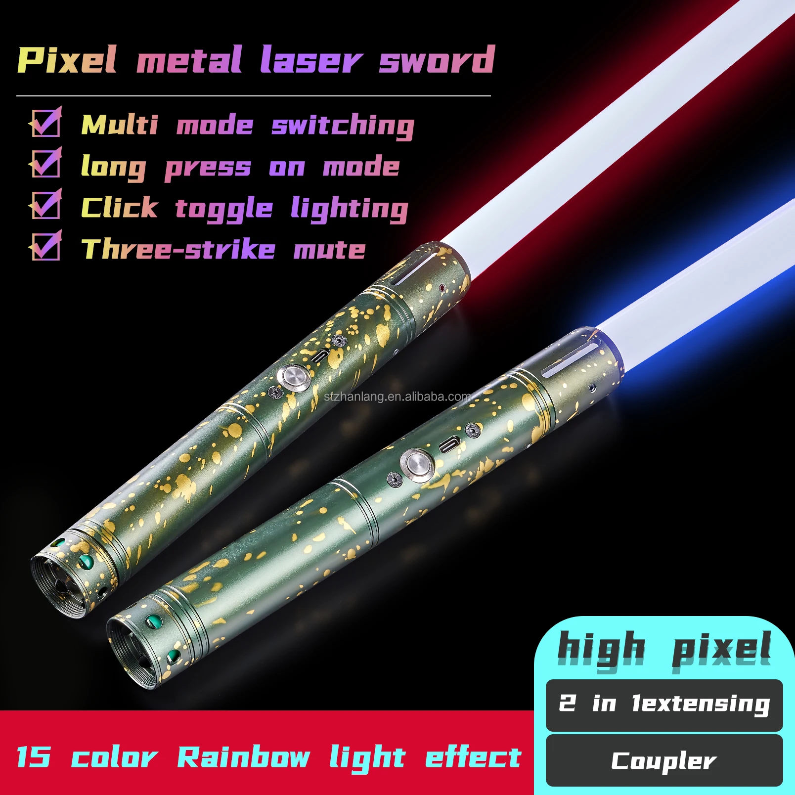 Warwolf 1pc EGW11-1 Wholesale Anakin Lightsaber RGB 15 Colors Metal LGT Lightsaber