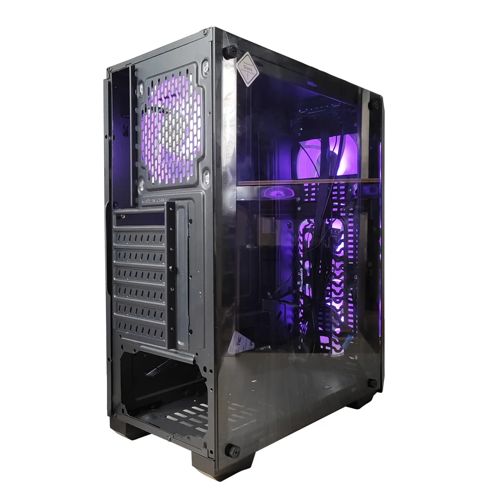 Kingtora factory Wholesale Computer Case PC Case Desktop Computer Gaming ITX Case With LED Light And RGB Fan
