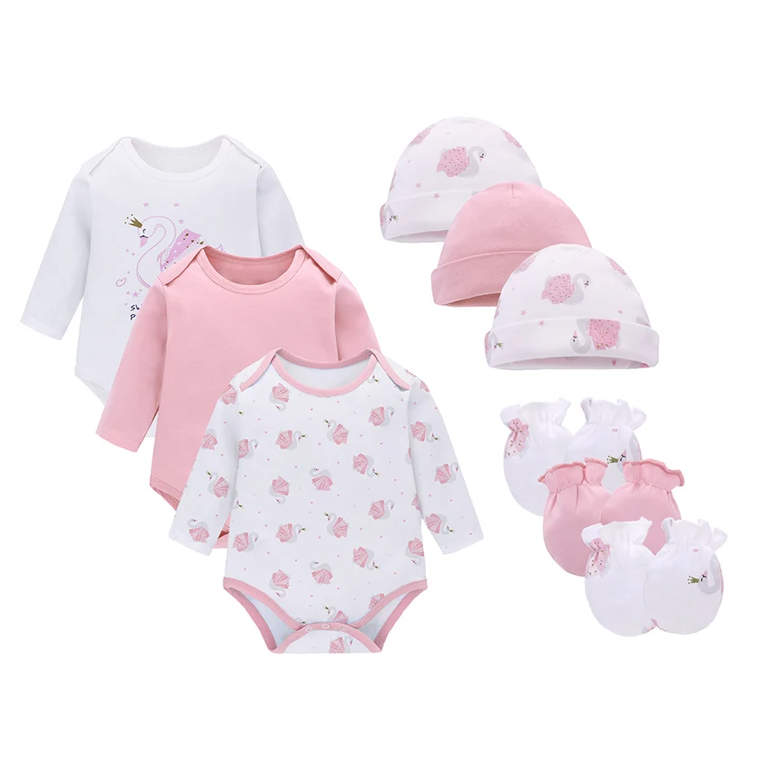 New original new born baby boy clothes 3pcs set with kids mittens beanie hats clothes for baby girls turkish baby clothes