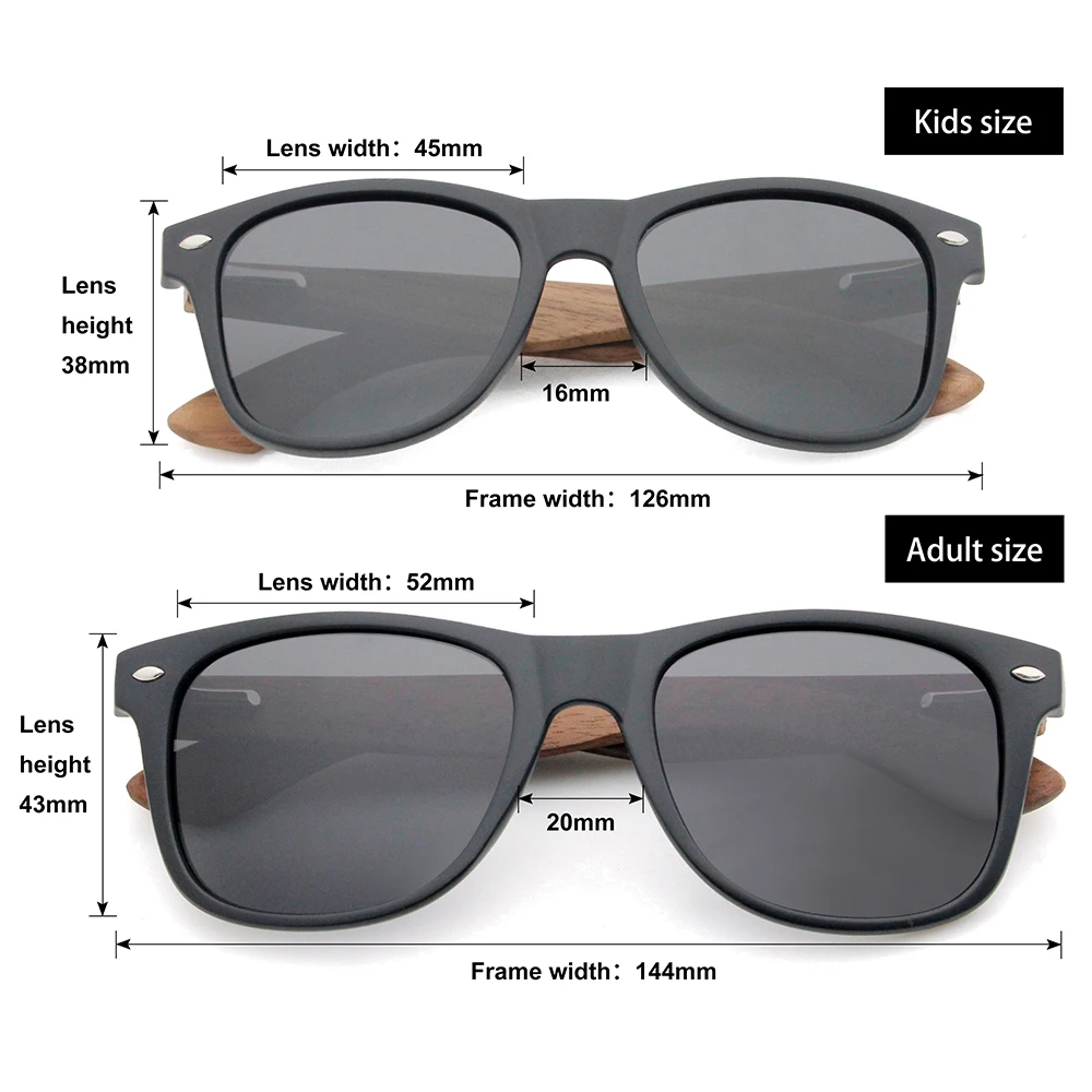 Классический стиль поляризованные UV400 очки с индивидуальным логотипом бамбуковые деревянные детские солнцезащитные