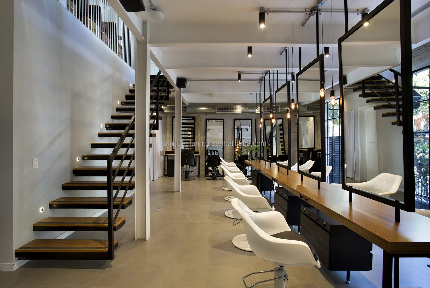 Retail Wood Barber Shop Furniture Modern Beauty Salon Furniture Decorations for Sale