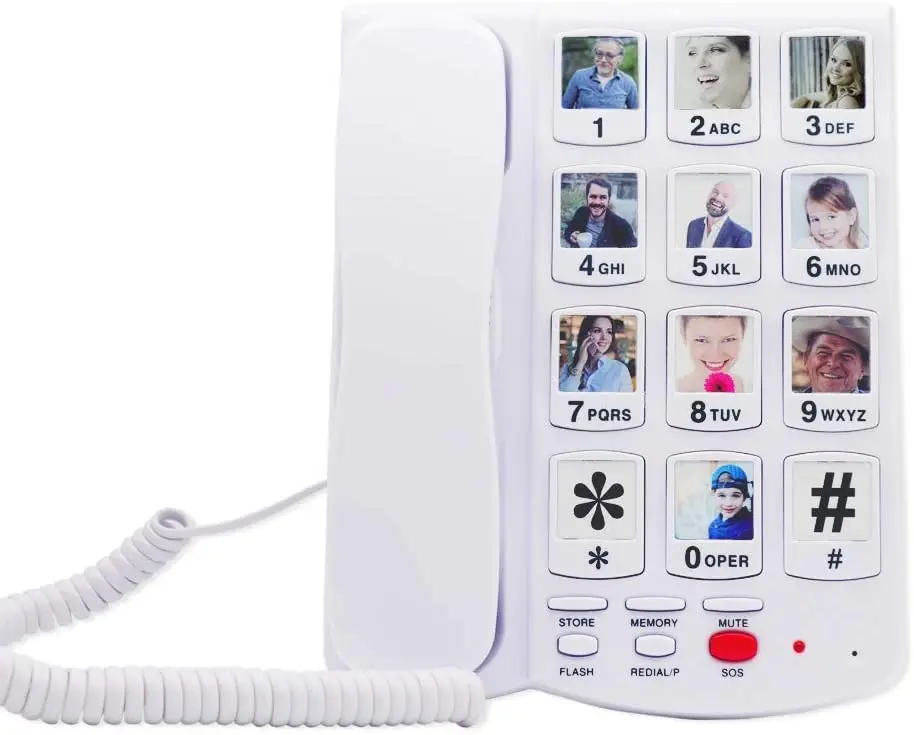 Analog Fixed Land Line Big Button Phone For Old Senior People Telephone