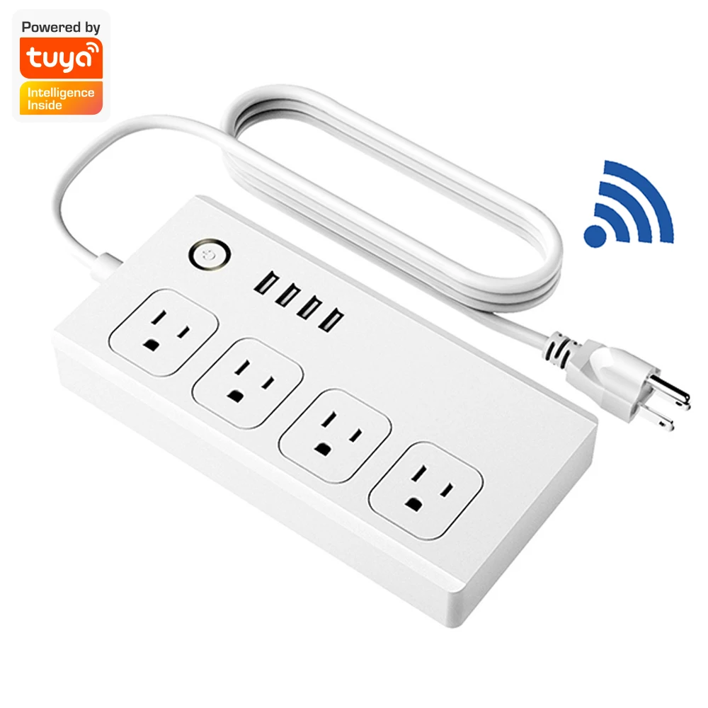 OEM WiFi Smart Power Strip Socket US Extension Cord with 4 Outlets and USB ports