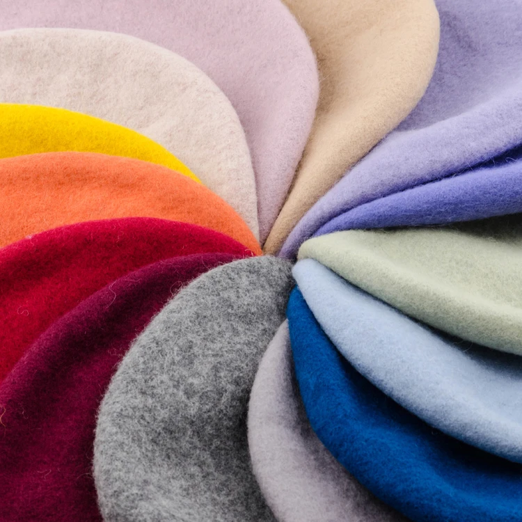 Custom Women Men Embroidery Berrete Embroidered Berets Femme 100% Wool Boina Hat Military Cap Beret