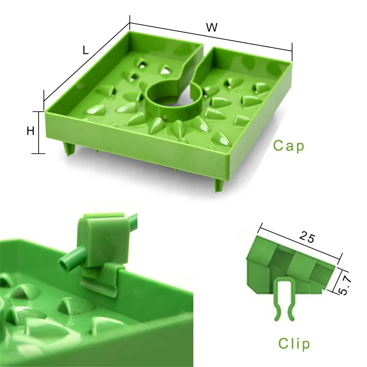 hydroponics drip 8 inch grow caps and clips for 8inch rock-wool cubes