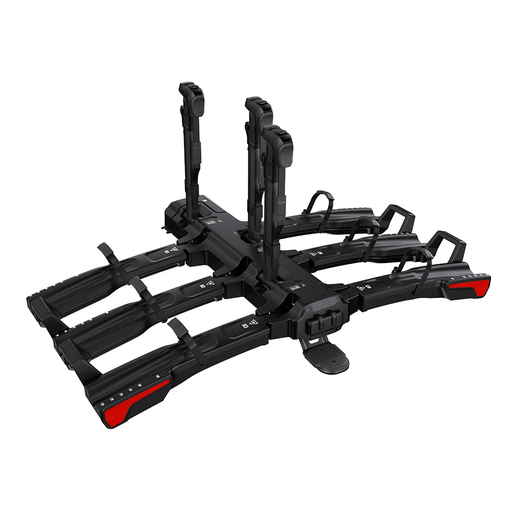 OEM Manufacture Collapsible TowBar E-bike Rack Max Load 60kgs 3 bikes Fat Snow Bike Rack