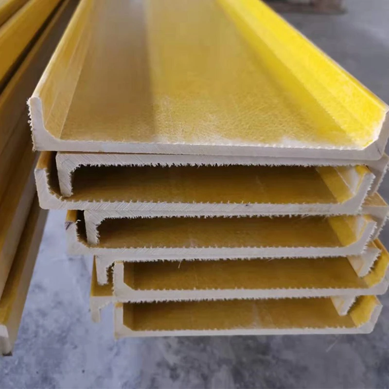 Pultruded Fiberglass Handrail Frp Grp Plastic U Channel Structure Fiberglass C Channel Rail Frp Profile