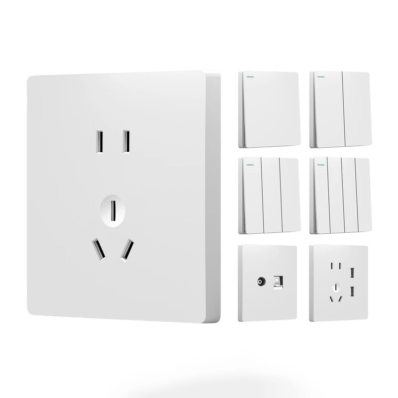 Wall Socket Dual Electric Wall Charger Dock Station Socket Power Outlet Panel Plate With Switch