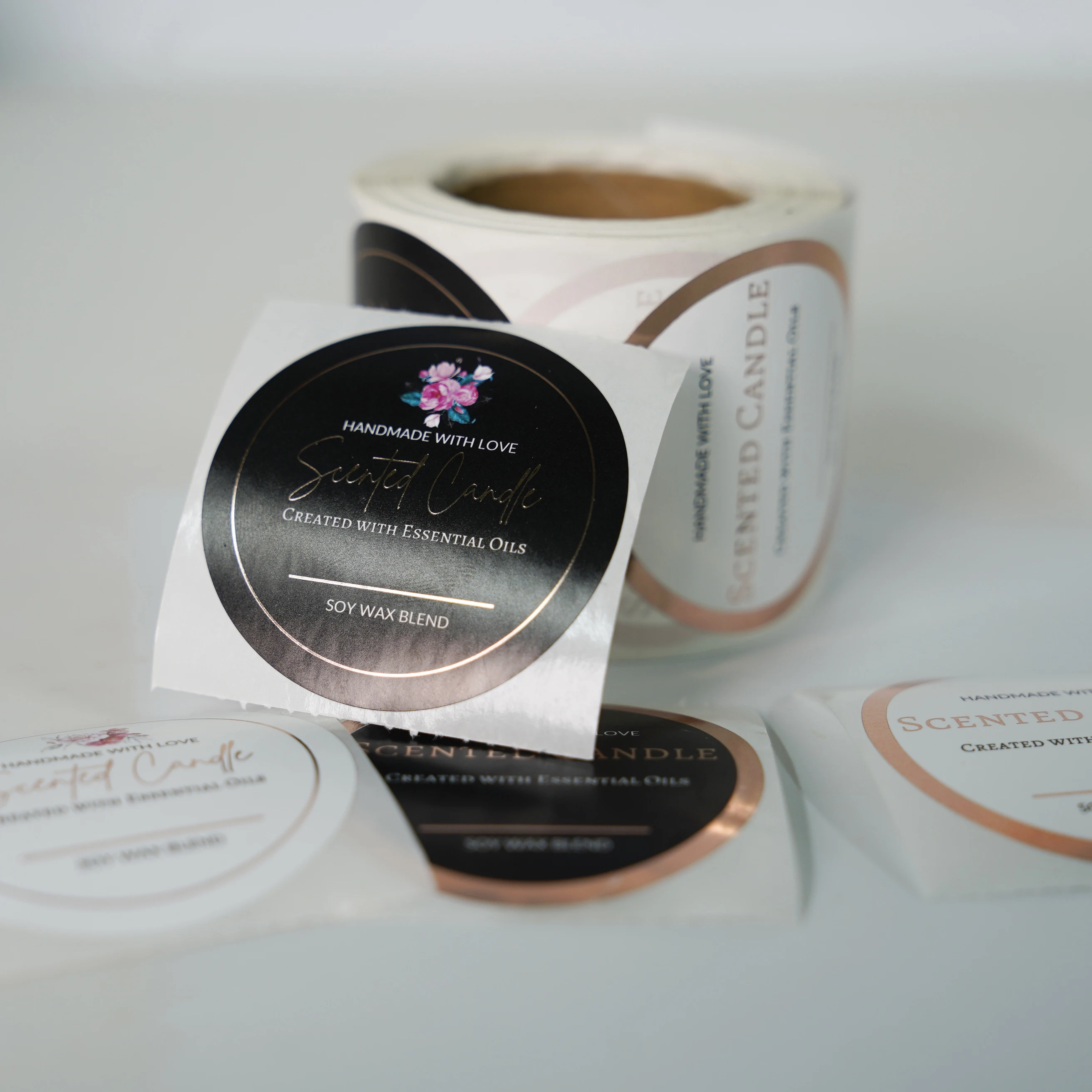 custom Sticker Logo Printing Custom Adhesive Brand Logo Round Label Rolls