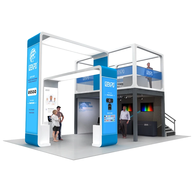 Izexpo Exhibition Stand Booth Quick Build Wooden Stall Modular Trade Show Stand Custom 2 Floor Exhibition Booth