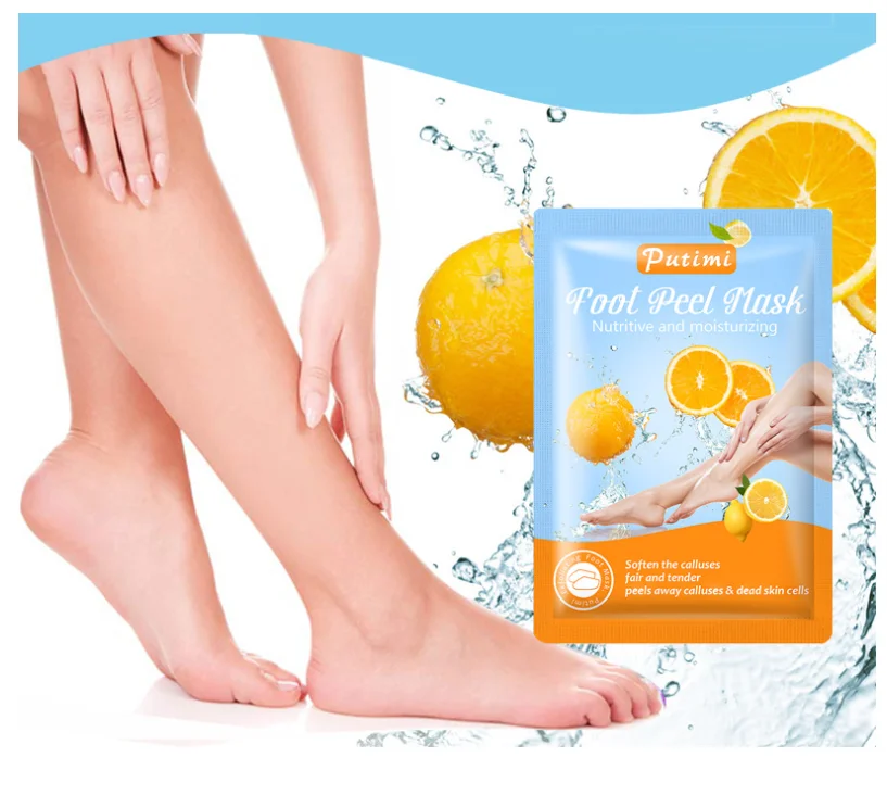 Wholesale Lemon foot peel spa socks exfoliating foot masks