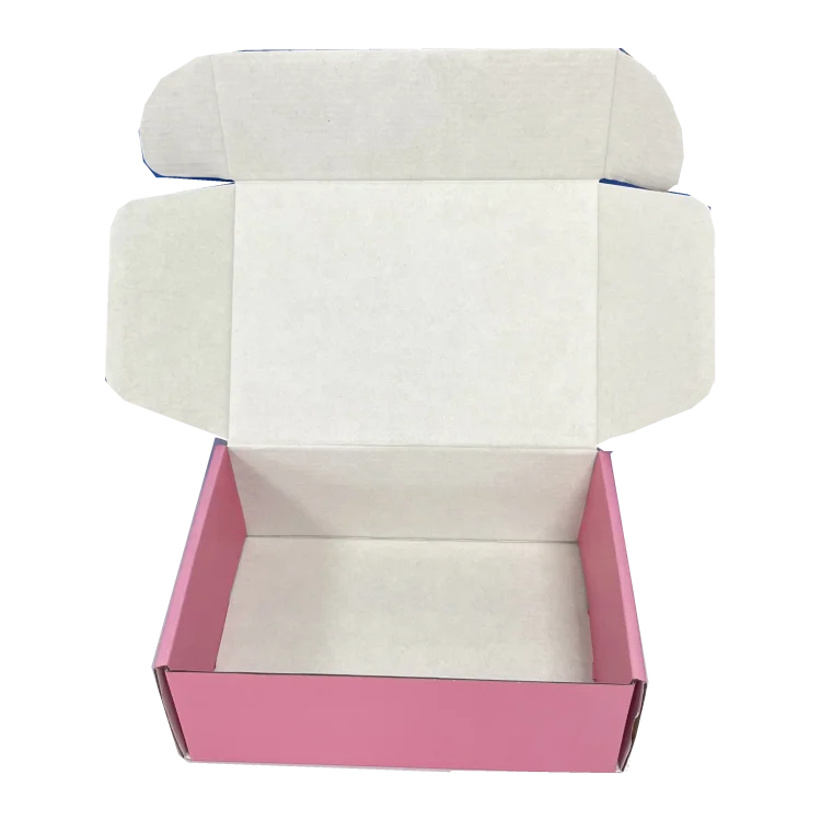 Custom Logo Printed Flat pack Paper Packaging Box Corrugated Carton Cardboard Die Cut Folding Kraft Mailer Shipping Mailing Box