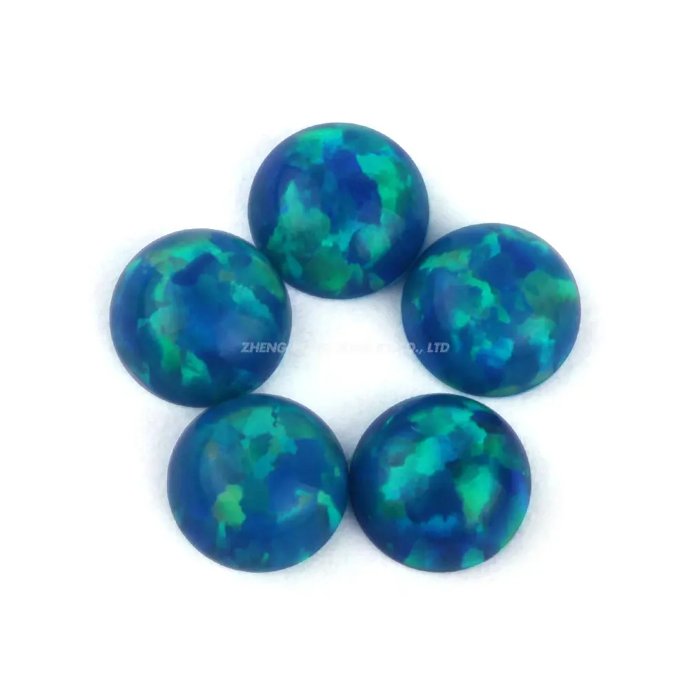 In Stock OP36 Turquoise Opal Stone 3mm Round Cabochon Opal for Jewelry Making