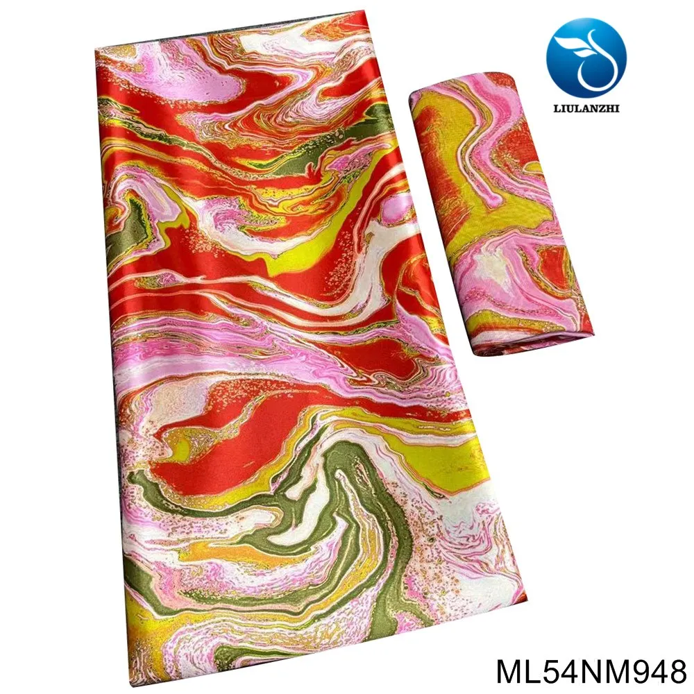 Beautifical ankara satin fabric 2 yards chiffon scarf african 4 yards satin tissu ML54NM944-953