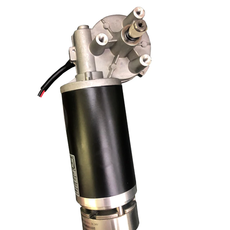 24V 80W 63Mm Worm Geared Motors Dc 12V Magnetic High Torque Dc Gear Motor With Brake