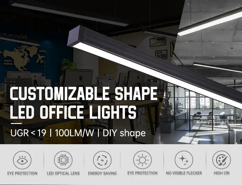 Black iron hang pendant lamp linear light suspension linear led pendant light tube modern pendant light for dining room home