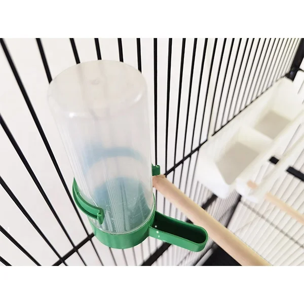 Metal bird cages with drinking water tanks can be used indoors and outdoors