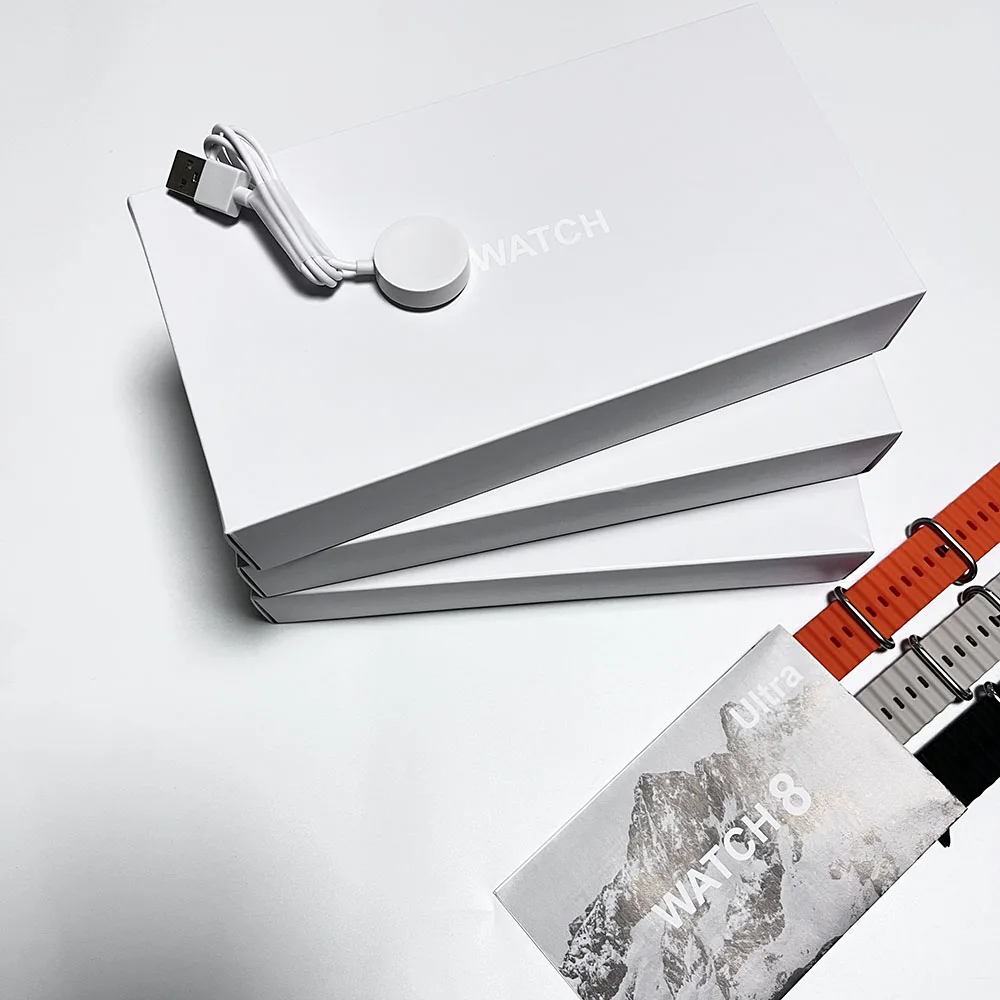 2023 Watch8 Smartwatch Ultra98 with Logo 2.1inch HD Screen Waterproof Wireless Charger Fitness Message Reminder for Ios Android