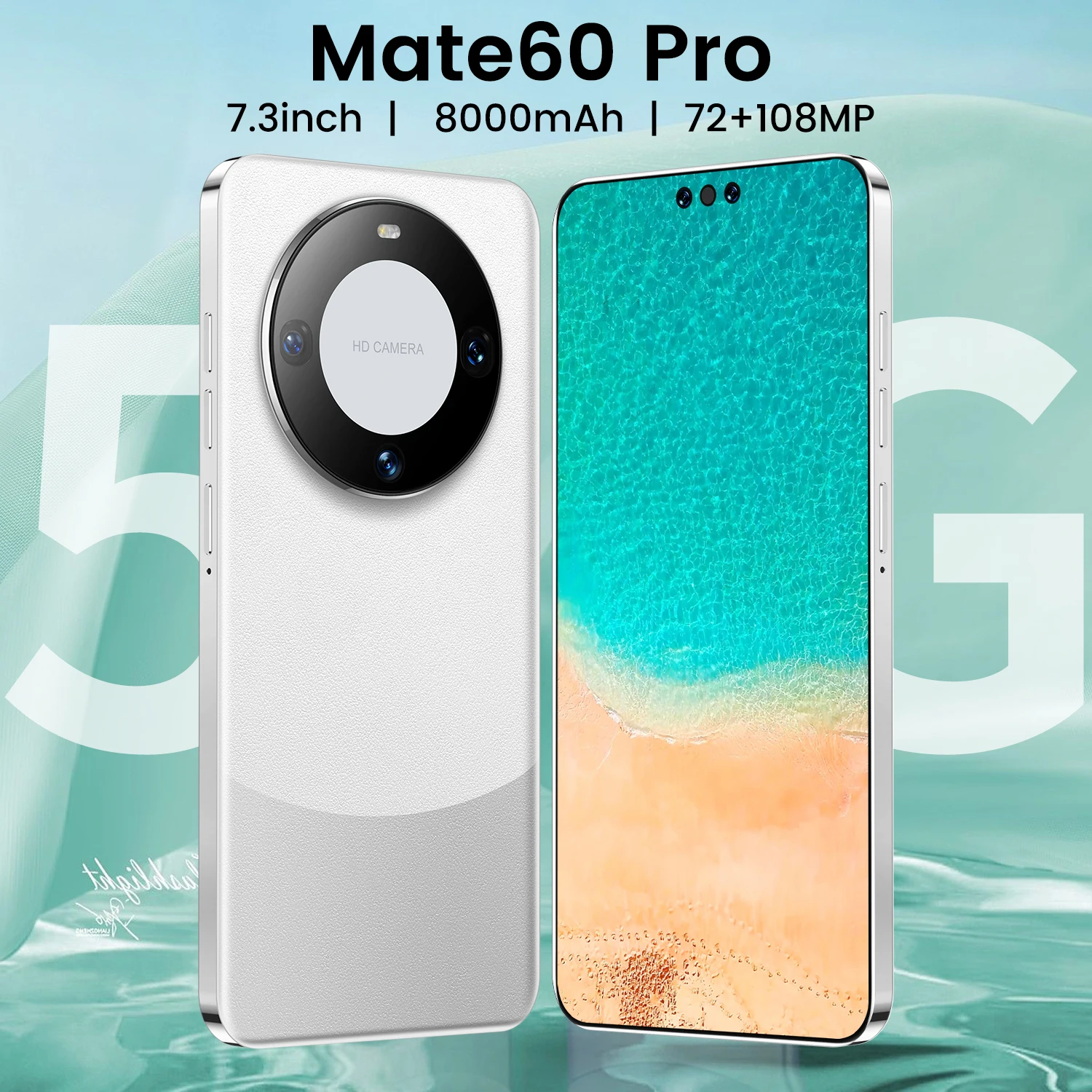 Hot Selling Mate 60 Pro qwerty keyboard phone dual sim card phone 7.3 inch smartphone