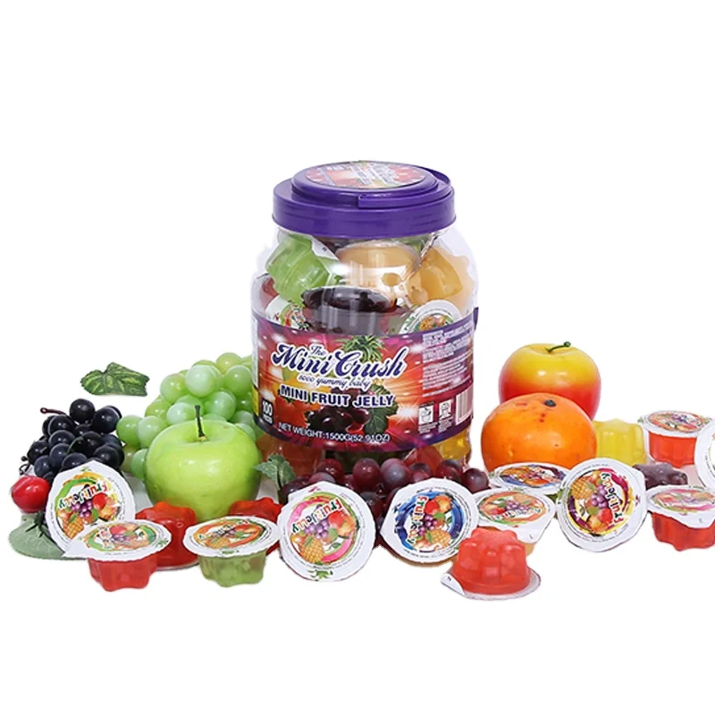 OEM Jelly candy 40pcs Round Jar  Fruit Jelly Pudding Cup for Kids