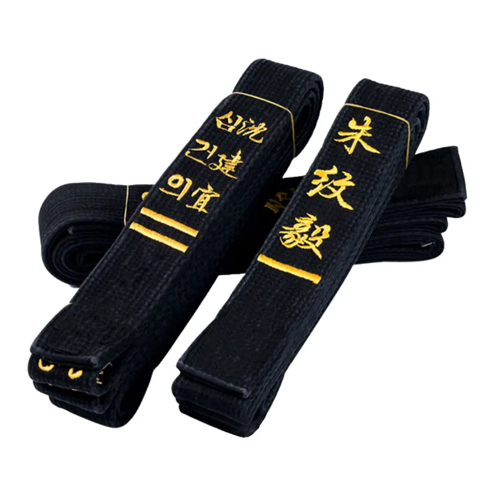 Martial Arts Black Belt Embroidery Custom Logo Taekwondo Karate Black Belts