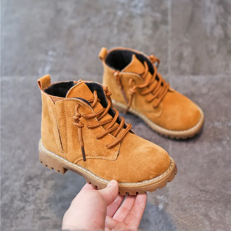 B22760A осень 2021 кожаные детские зимние ботинки для девочек хлопковая обувь для мальчиков кожаные ботинки для малышей