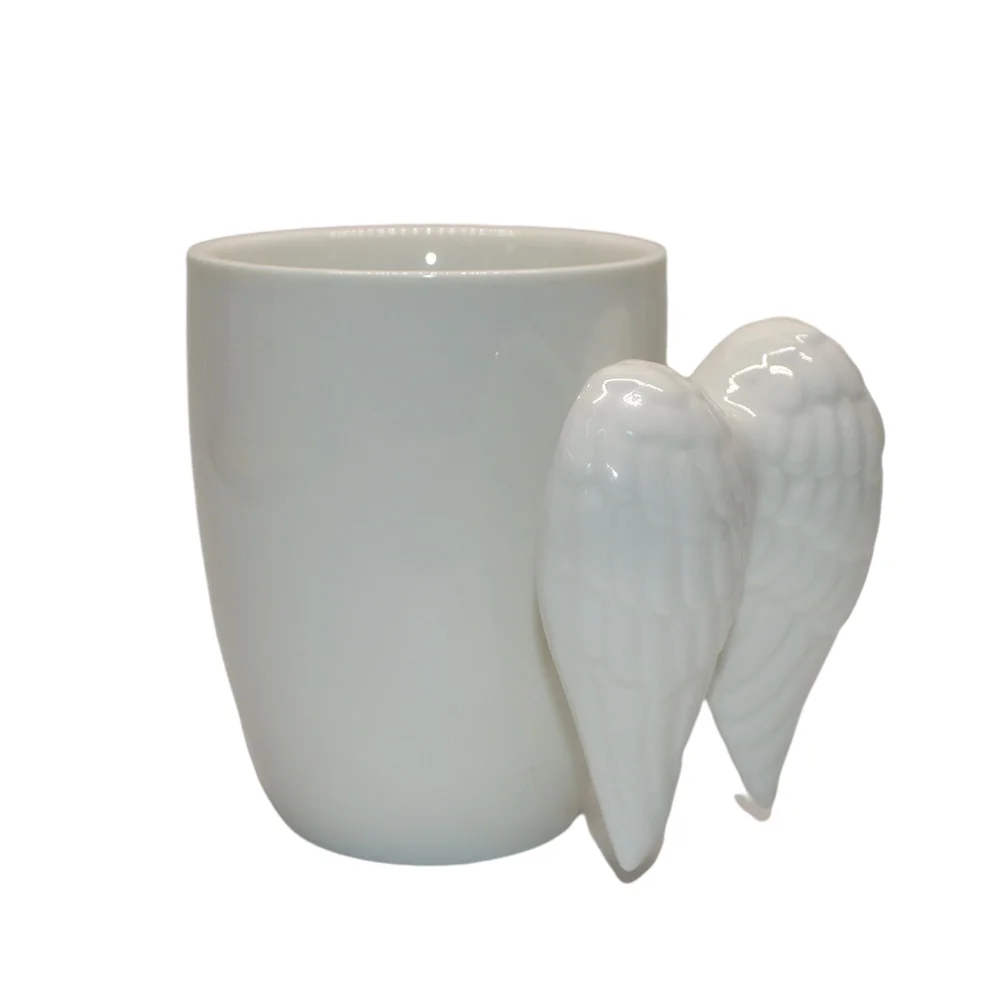 Blank white tea cup 3D wing mugs new products custom logo mug ceramic coffee mug