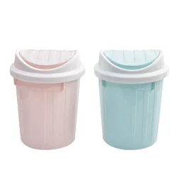 Mini With Lid Desktop Trash Bin Small Home Shake Cover Type Trash Can Office Waste Classification