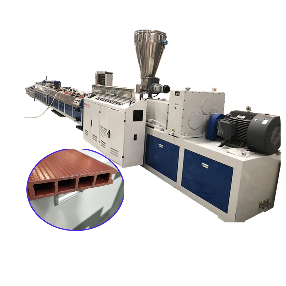 WPC Profile Extrusion Machine WPC Decking Production Line From Recycled PE PP