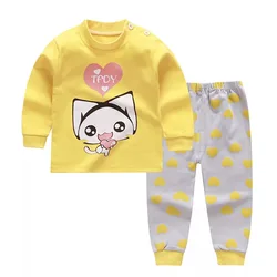 new design toddler kids girl and boy pajamas sleepwear clothing set 2 pieces