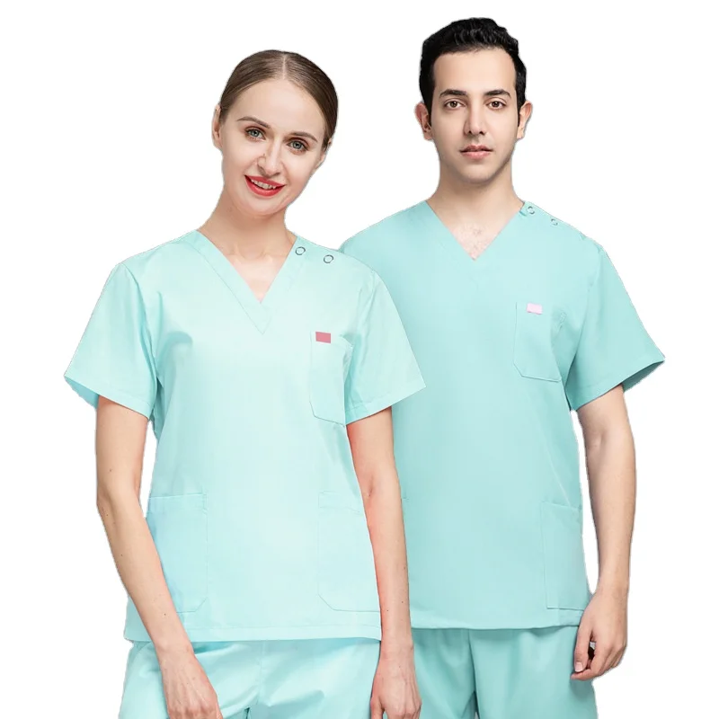 White blue nurse uniform Hospital doctors sets Surgical suits dental clinic polyester cotton nursing clothes medical scrub sets