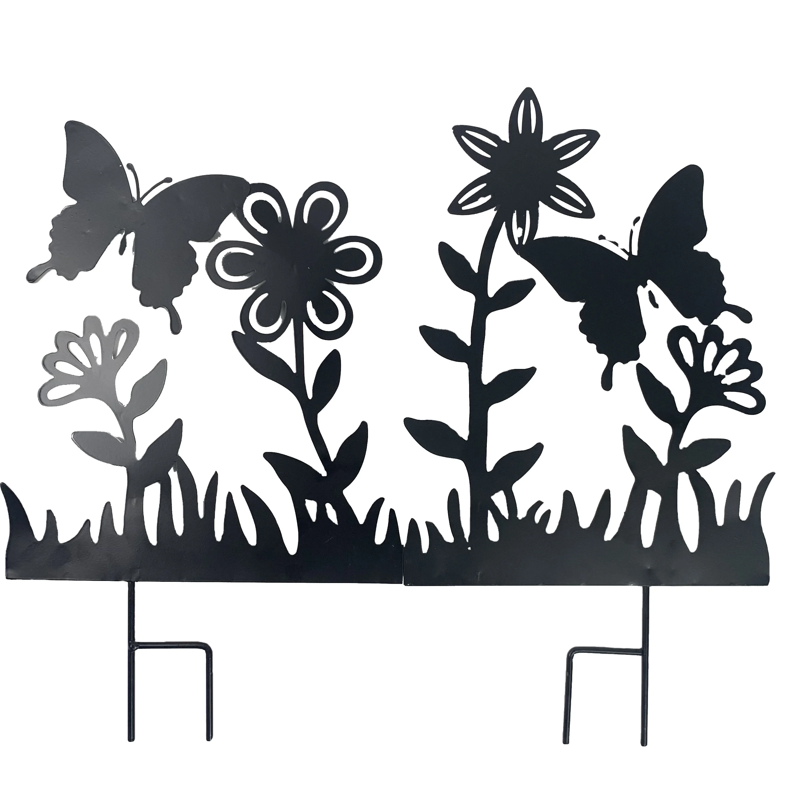 Garden Landscape Metal Border Fence Section Edging Patio Flower Bed Animal Barrier Outdoor Fences