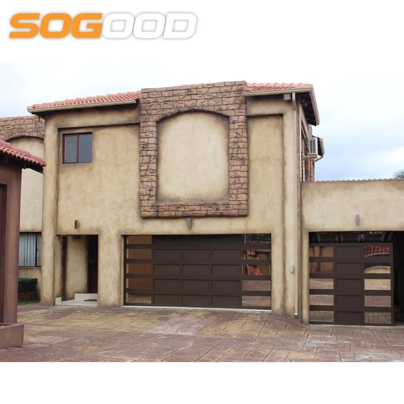 Modern Villa Full-View 50mm Thick Aluminum Glass Garage Door Double Automatic Commercial Door Best Prices