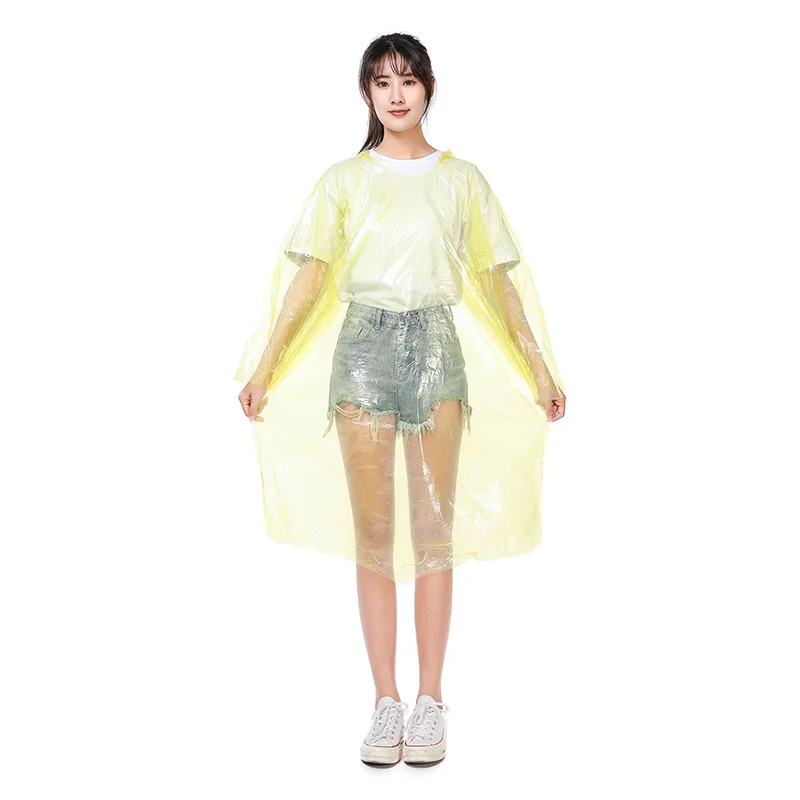 custom waterproof adult plastic pe raincoat poncho disposable rain coats suits