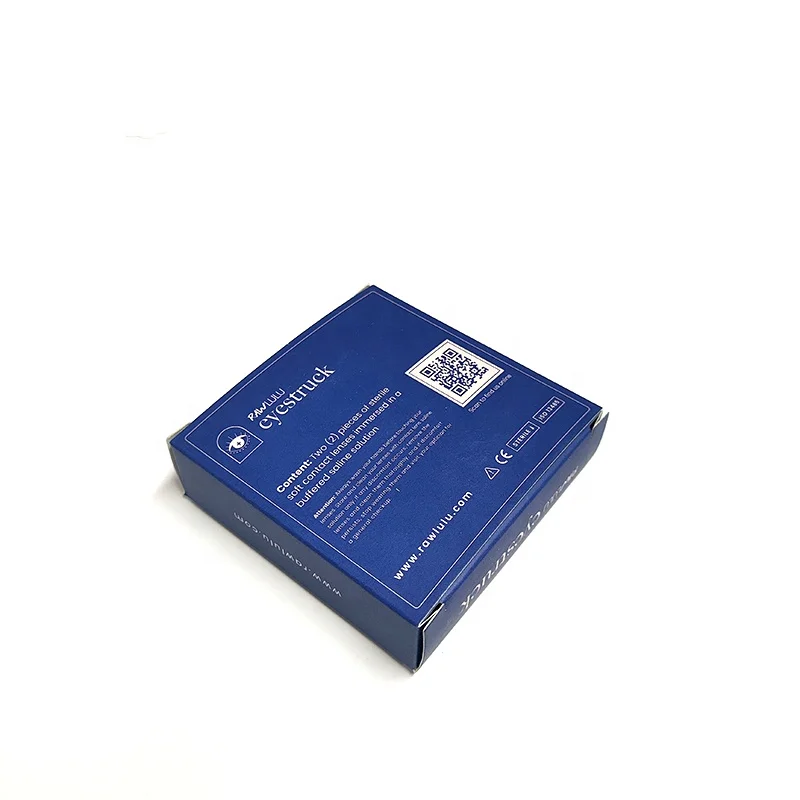 Gold design Custom logo cosmetic paper box Colorful Contact Lens packaging Box with window cosmetic boxes