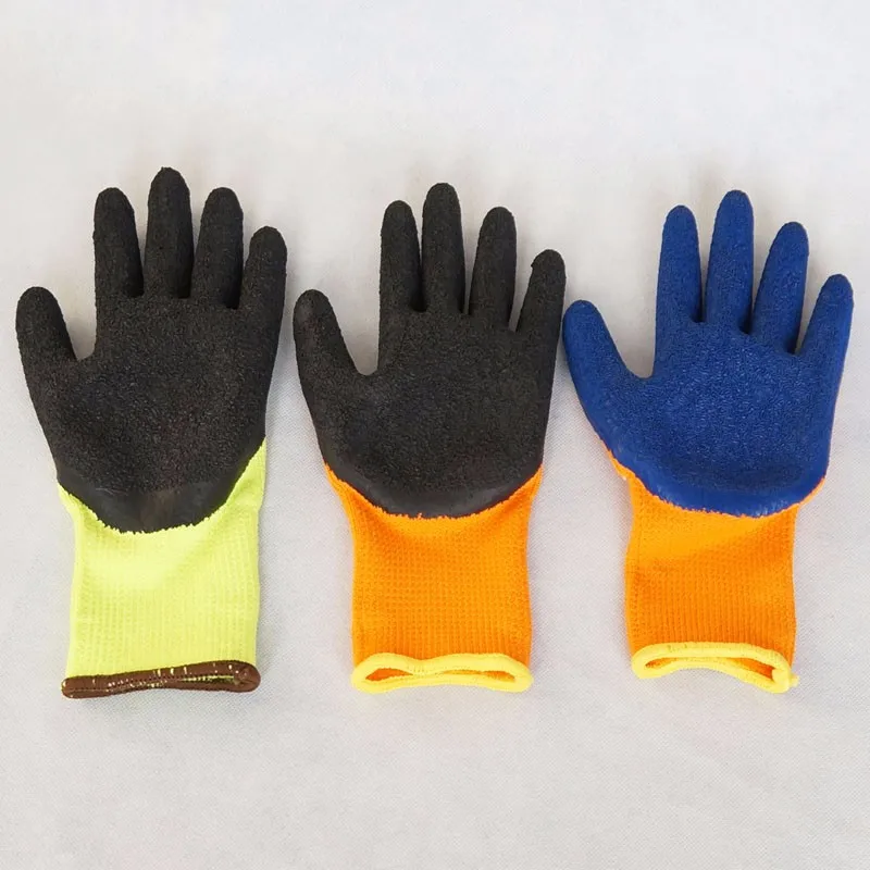 10 Gauge Poly Cotton warm Latex Coated 85g /65g Rubber Coated Latex Construction Hand Rubber Gloves Work Latex Coated Gloves
