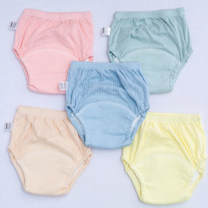 2024 Baby Training Pants Washable Hollow Breathable Baby Diaper Pants Cotton Learning Summer Diaper Pants