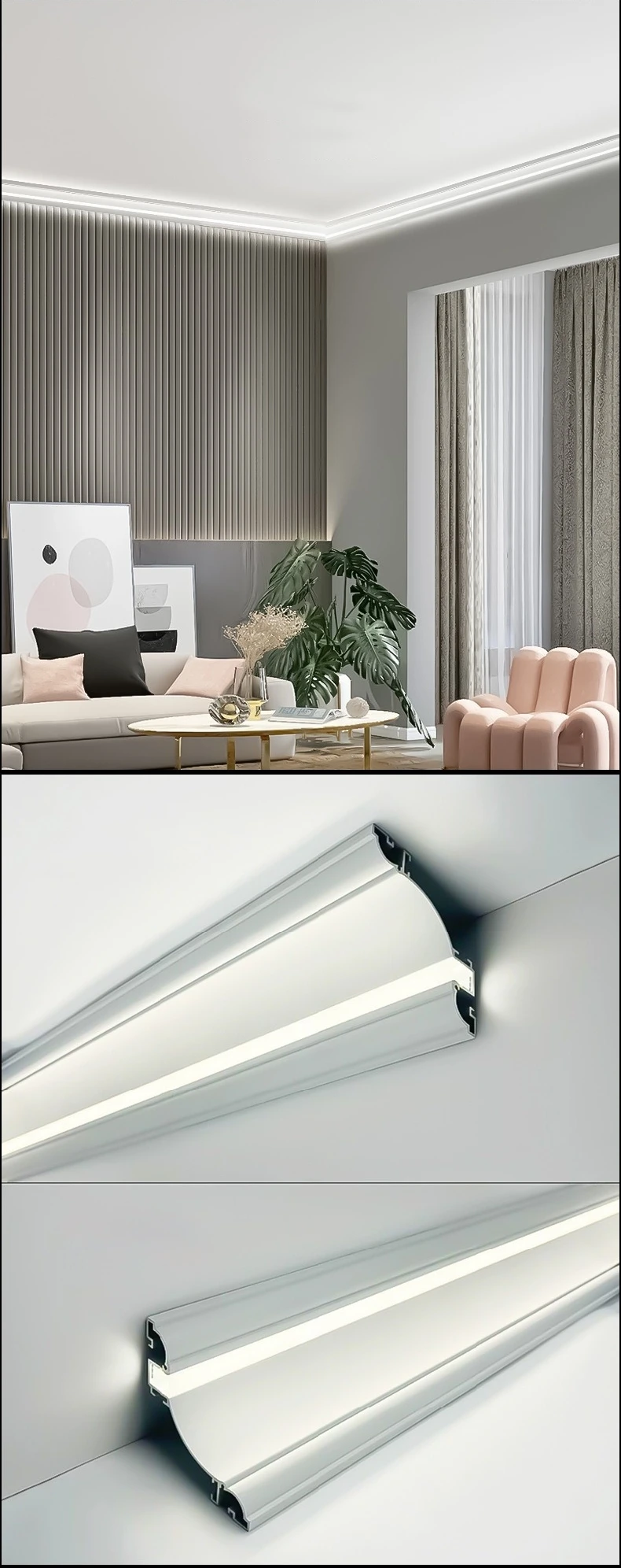 Aluminum Alloy Led Strip Light Aluminium Profile Commercial Lighting Suspended Ceiling Surface Mounted Aluminum LED Profile