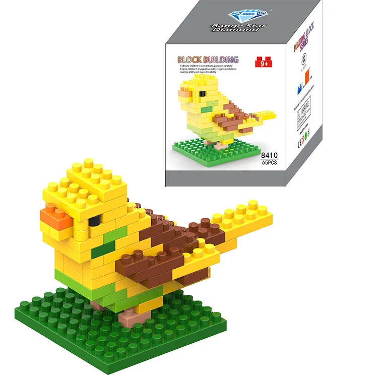 Wisehawk manufacturer diamond brick small zoo animals set mini plastic promotional toys building block