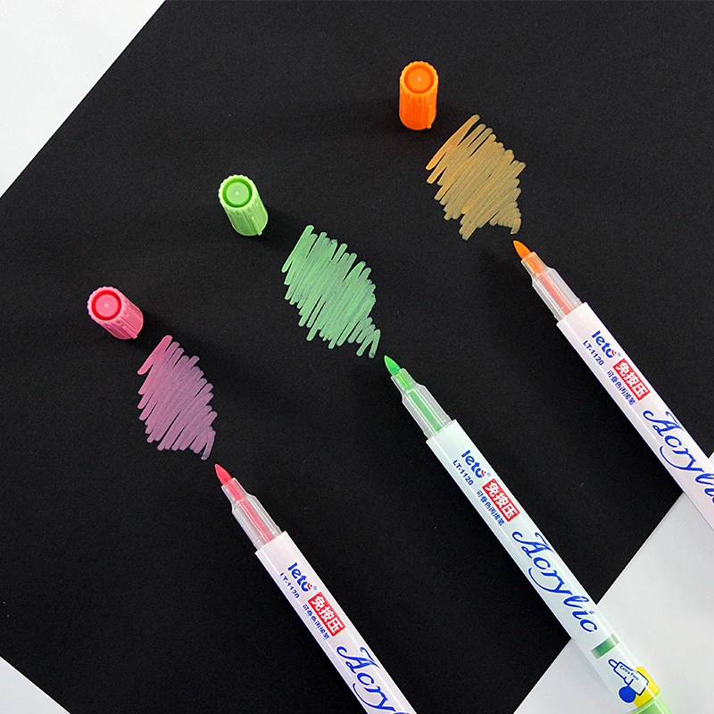 High Quality 6 Color Nylon Nib Paint Marker Set Custom Logo Water Based Ink Color Acrylic Pens for Glass Porcelain