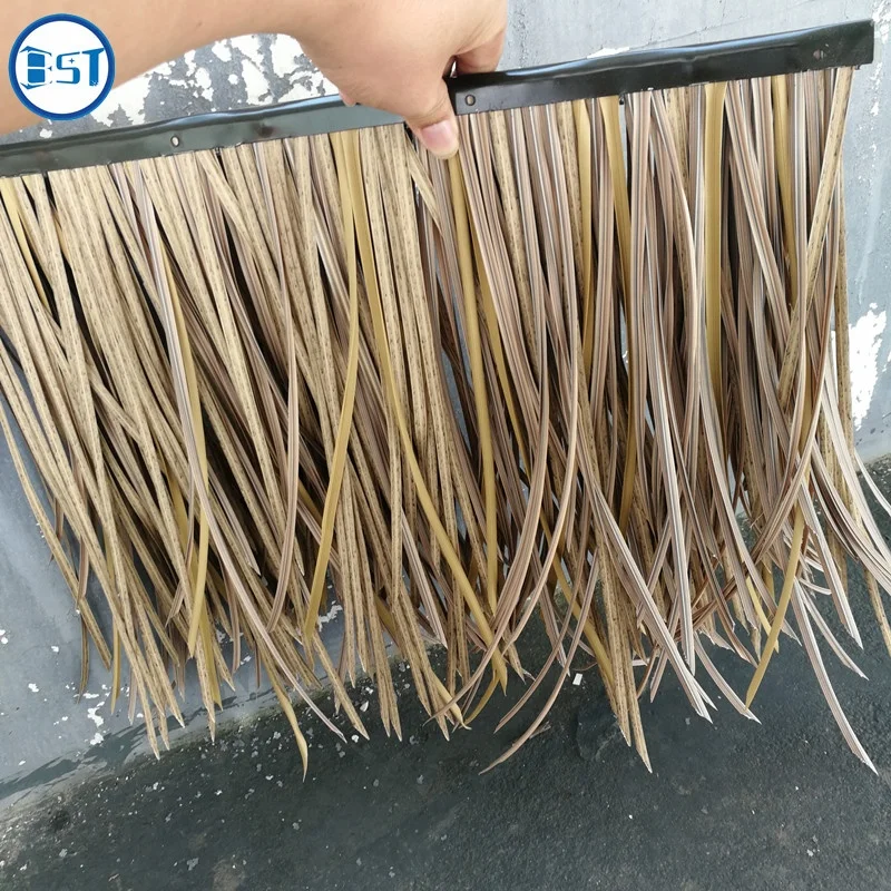 PVC PE fireproof artificial thatch plastic synthetic thatch roll water reed thatch